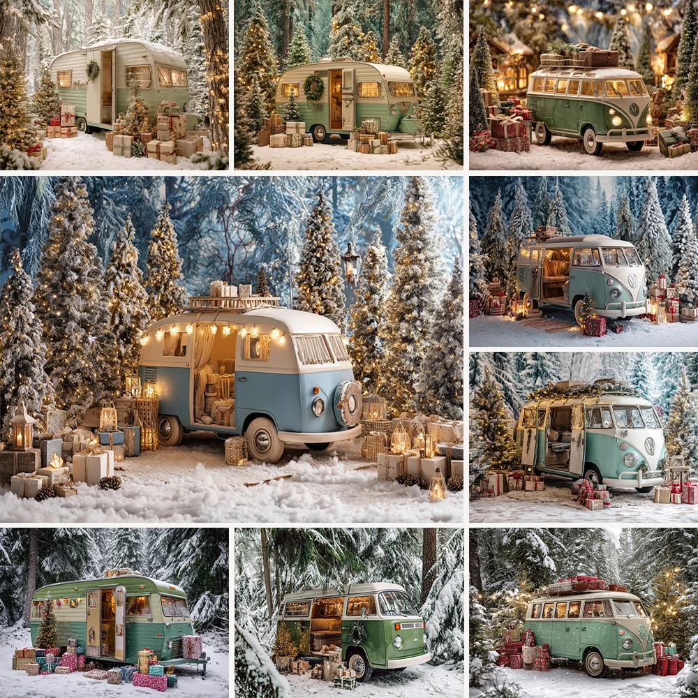 Renaiss 3x2m Winter Achtergrond – Bos Met Raam, Sneeuwlandschap – Voor Fotografie, Kerstdecor En Studio