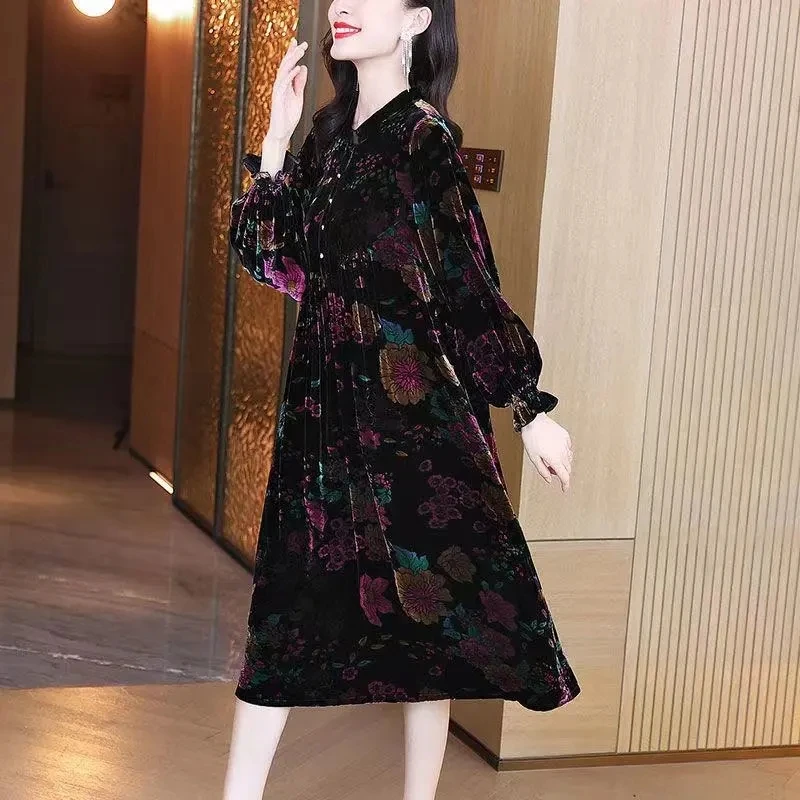 関税送料込【MACDUGGAL】ロングワンピース 装飾 フレア パープル 美品】コス COS *Aラインフレアロングワンピース*Mパープル長袖