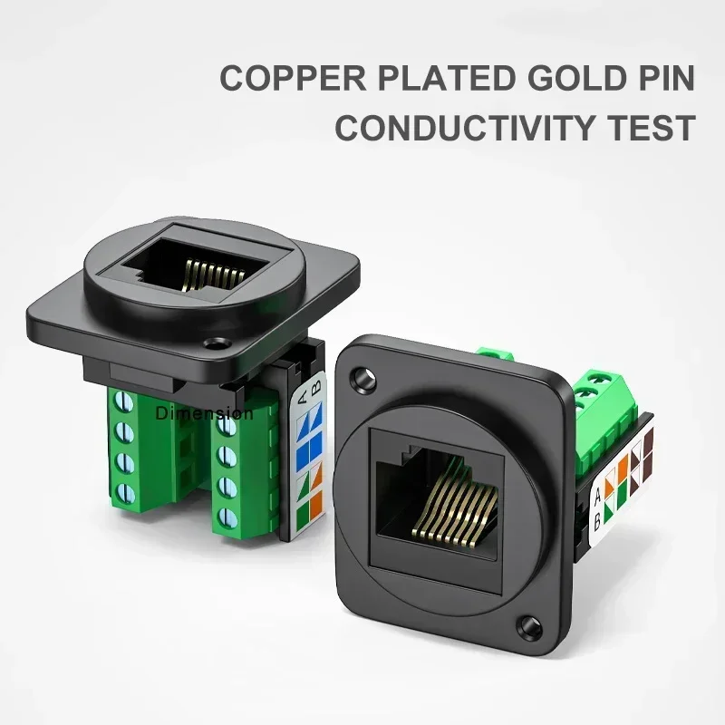 Premium RJ45 Network Cable Panel Socket - Solderless Metal Shielded Extender Connector