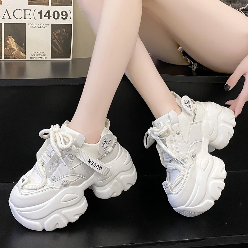 【✩】厚底女性の小さな革の靴、ファッショナブルなブリティッシュスタイル 女性用厚底レザースニーカー,ファッショナブルな女性用厚底