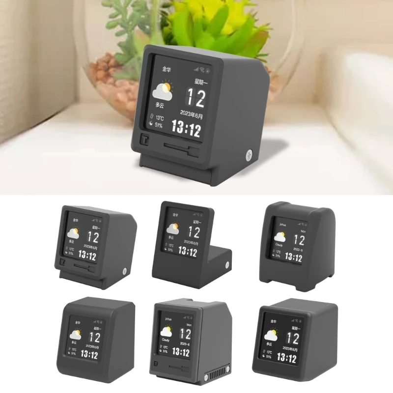 

Simple Desktop Decoration HomeOffice Smart WiFi Wireless Digital Clock Weather Station Indoor Thermometer Hygrometer