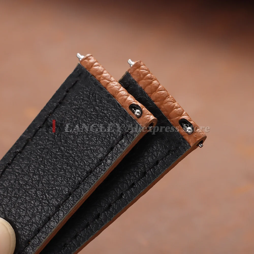 Lychee Pattern Soft Leather Watch Strap - Waterproof Bracelet