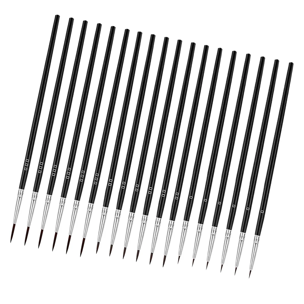 30 Pcs Hook Pen Thin Paint Brush Detail Set Miniature Brushes Number Small Wood Nylon Painting Set for Acrylic, Watercolor, Oil 2