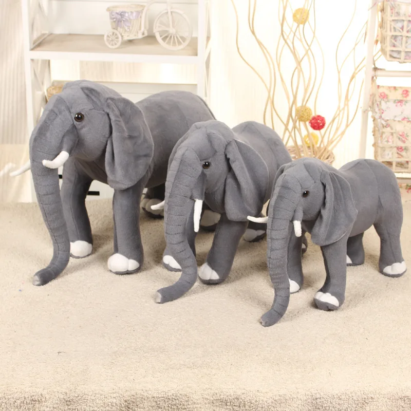 

Gray Elephant Children Plush Stuffed Toy Cartoon Simulation Elephant Stuffed Animals Big Dolls for Kawaii Room Decor Home Decor