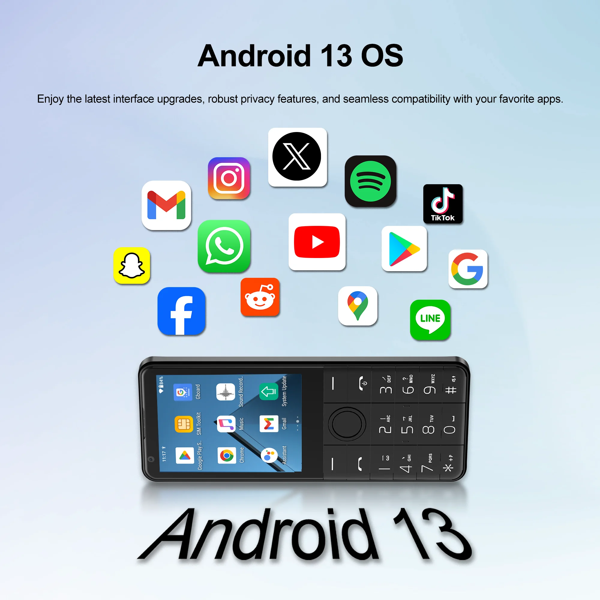 NEW SERVO R17 Touch Smartphone 4G LTE Android13 OS Play Store 3GB+32GB Memory Dual SIM Cards 2.8" Screen Smart Phone Big Battery