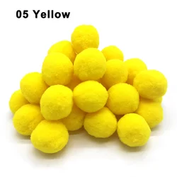 Colorful Fluffy Pom Pom Balls - 15mm 100pcs (5 yellow)