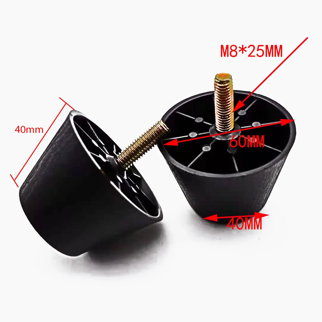 רגלי ריהוט פלסטיק, 4 יח 'מודרני חלוק החלפת עגול עם m8 הברגה (7.8 מ "מ) עבור הספה עמדת טלוויזיה ארון קוטג'