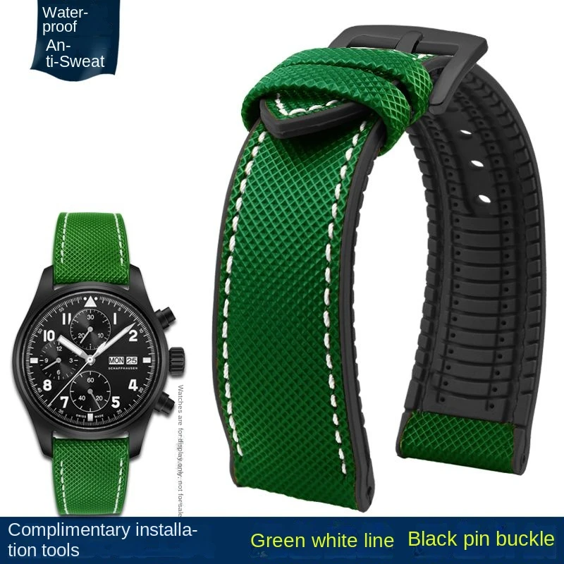 thumbnail image 1 of Correa de reloj de nailon resistente al agua con base de goma de 20 mm, 22 mm, 23 mm y 24 mm para la serie Longines, IWC Pilot Mark 18, Seiko y Omega, 1 of 5