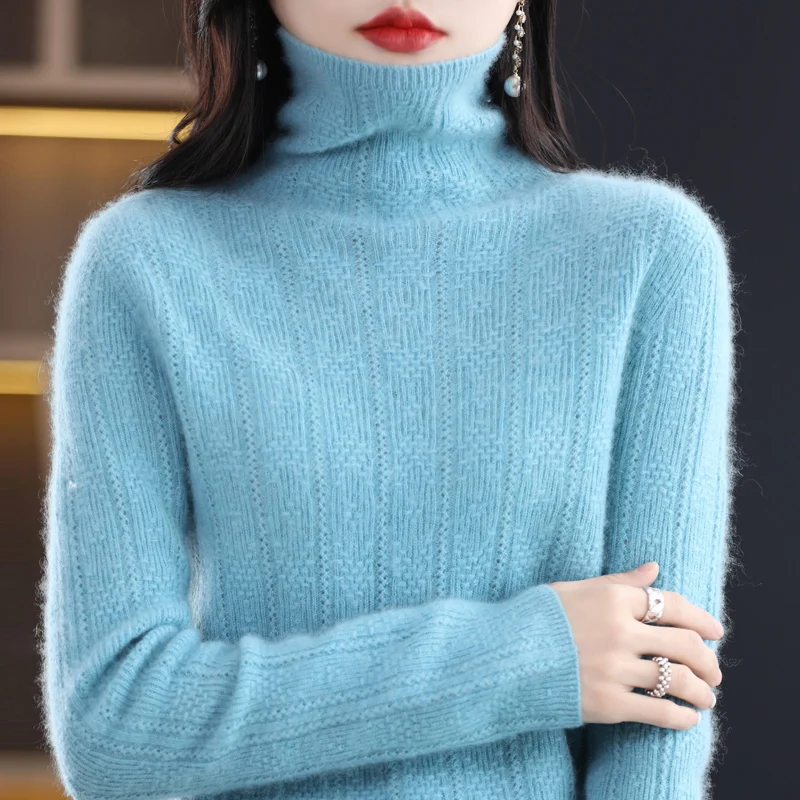High lines top turtleneck pullover