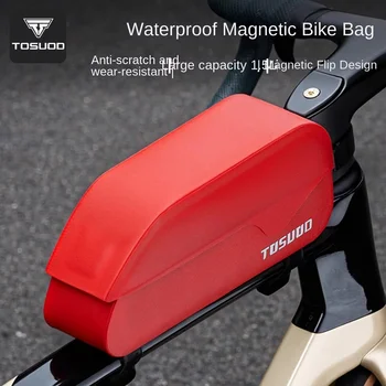 TOSUOD Borsa per tubo superiore anteriore impermeabile per bicicletta, borsa da equitazione ultraleggera di grande capacità, borsa per manubrio per bicicletta con accessori laterali ad anello