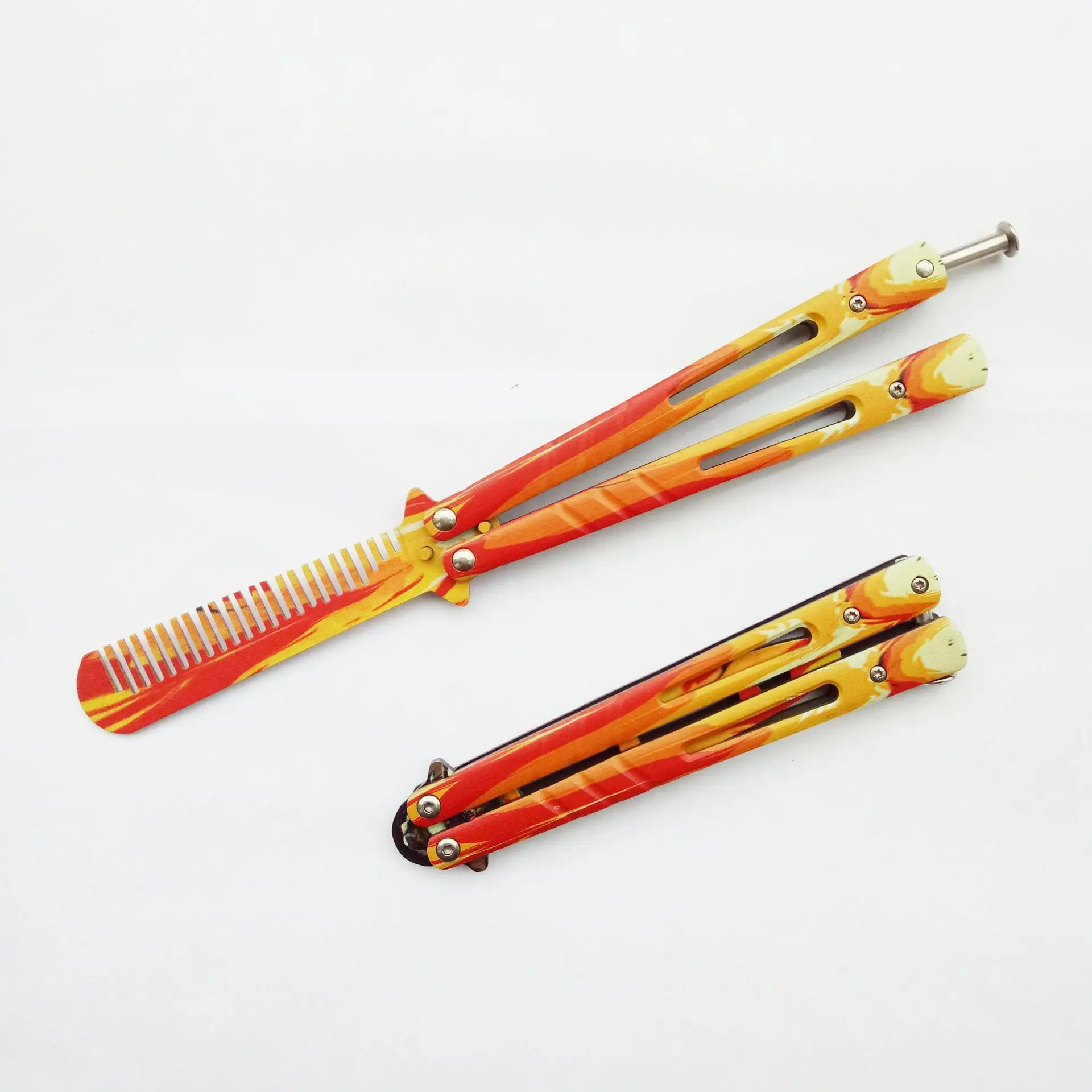 Coltello A Pettine A Farfalla Alla Moda Yoru 23Cm Giochi Di Valore Balisong Portatile Periferico Per La Pelle Per Strumento Di Allenamento Giocattoli 