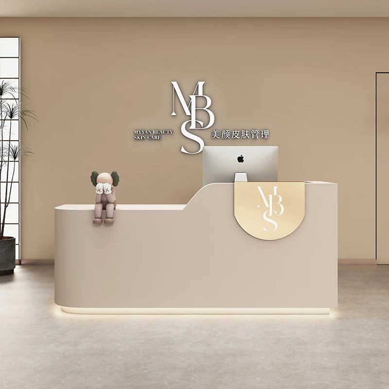 Modern Training Institution Reception Desks Nordic Simple Beauty Salon Shop Counter Church Pulpit Storage Office Furniture FYRD