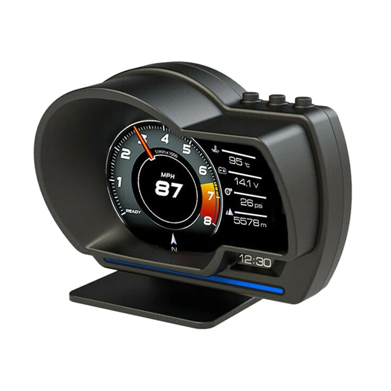 범용 자동차 디지털 속도계, 수온 전압 속도 알람 게이지, OBD2 GPS