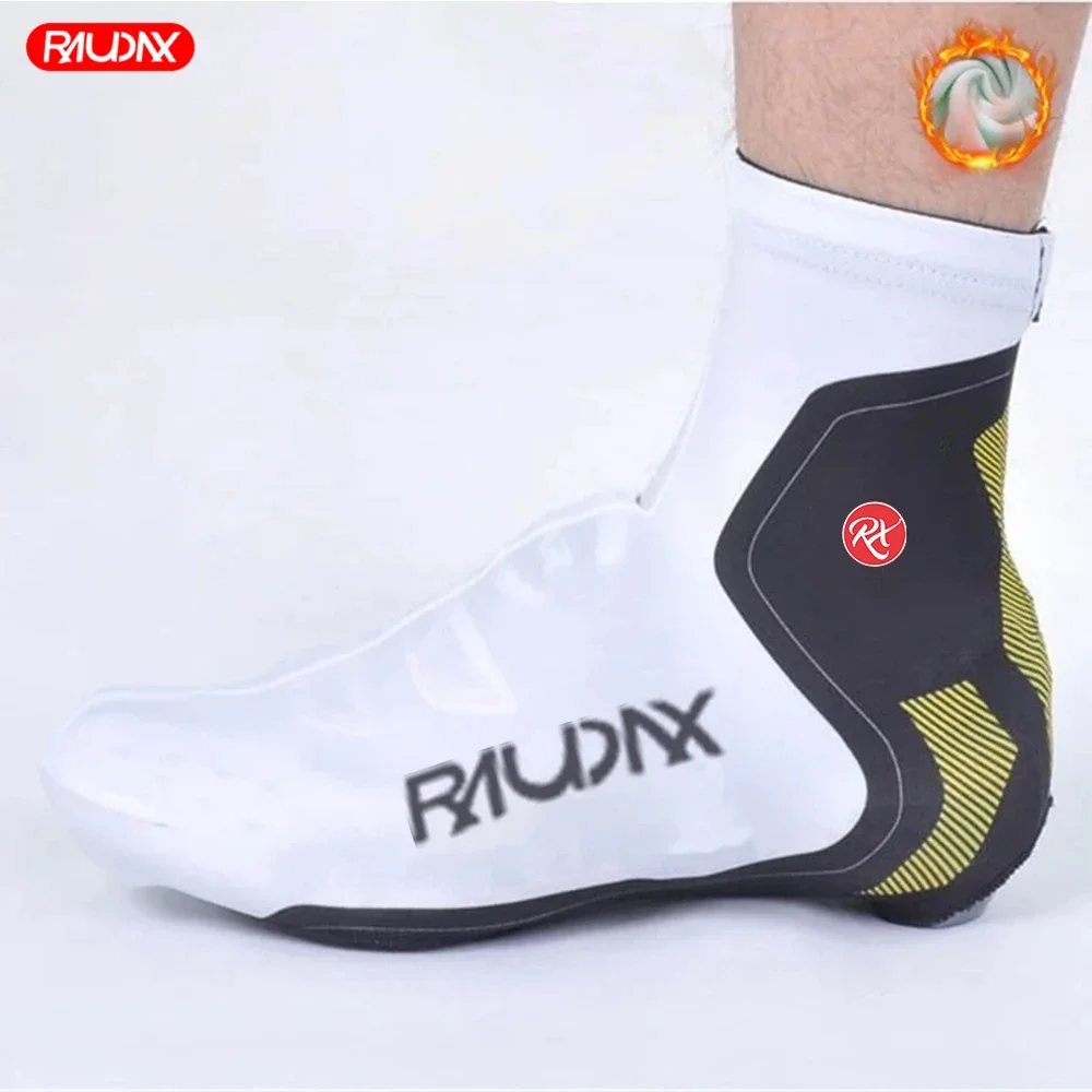 Raudax Winter Thermal Fleece Cycling Shoe Cover Man MTB Bike Sport Shoes Covers Women Bicycle Overshoes Cubre Ciclismo Windproof bicycle shoe covers