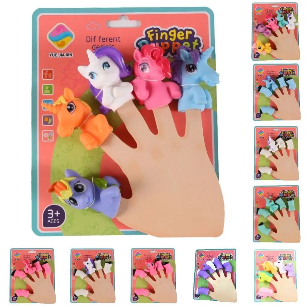 

5 pcs Baby Finger Puppet Anime Cartoon Model Toy Colorful Kawaii Puppets Theater Educational Action Figure Finger Doll Kids Gift