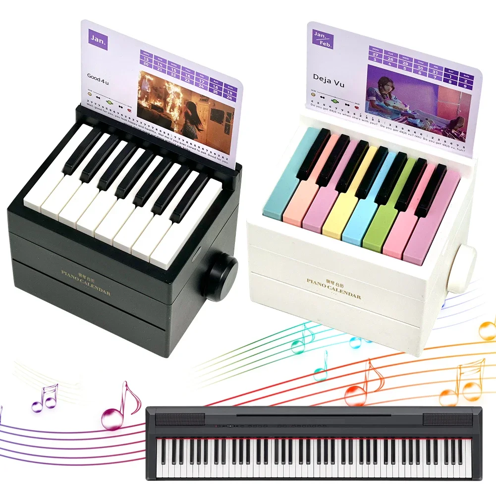 Olivia Piano Calendar Music Sheets Toy Desktop Peripheral Ornaments Piano Desk Calendar Mini Gift for Fans