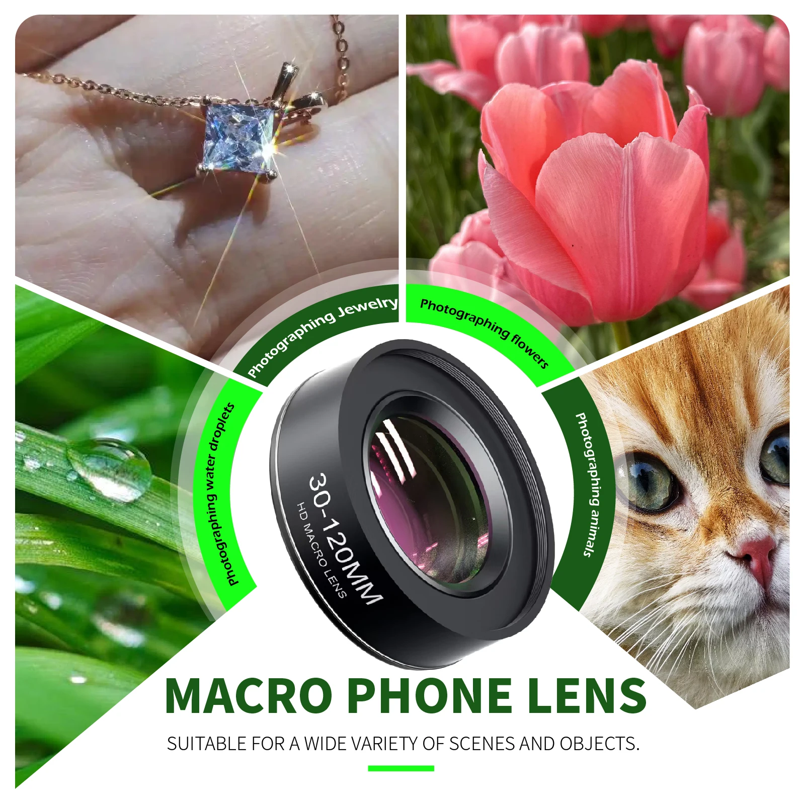 Universal 10X HD Macro Phone Lens with Clip-On Design for Enhanced Mobile Photography