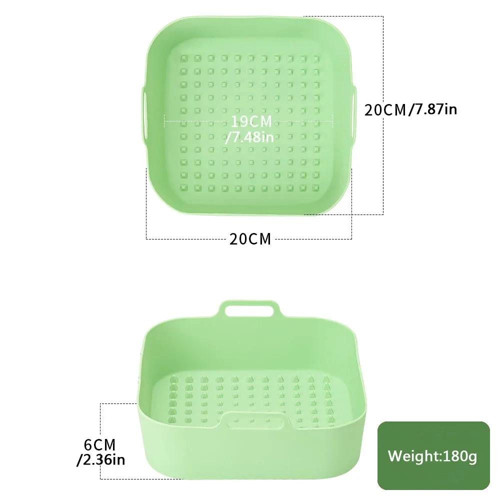 Air Fryer Liner Air Fryer Basket Replace Parchment Liner Paper Silicone Pot Reusable Silicone Square Pot Baking Utensils