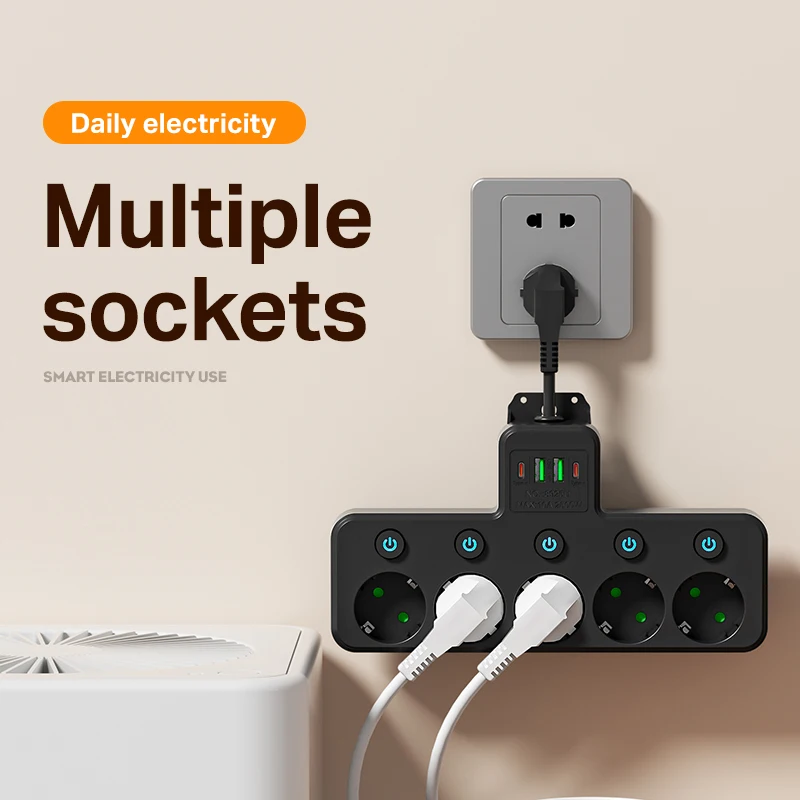 Enhanced Power Strip with 2 USB Ports and Switch
