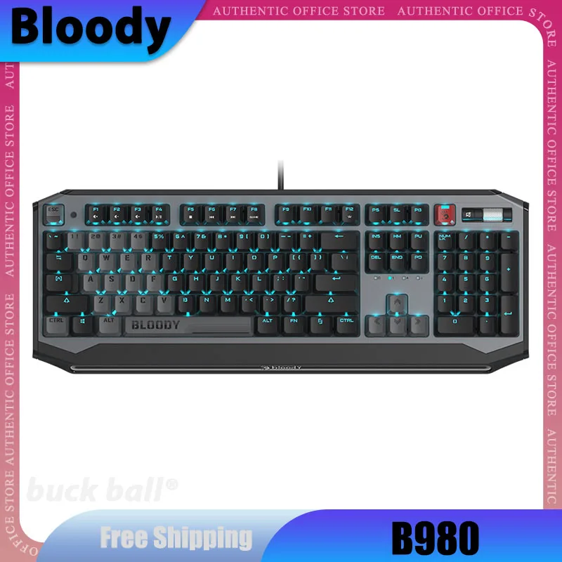 

Bloody B980 Mechanical Gamer Keyboard With Volume Knob Keycaps PBT Wired Gaming Keyboard Esports Gamer Keyboard Accessories Gift