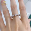 TFGLBU New 3*5mm Pear Cut Moissanite Diamond Eternity Band with Gra Certificate 925 Silver Stackable Wedding Rings for Women 1