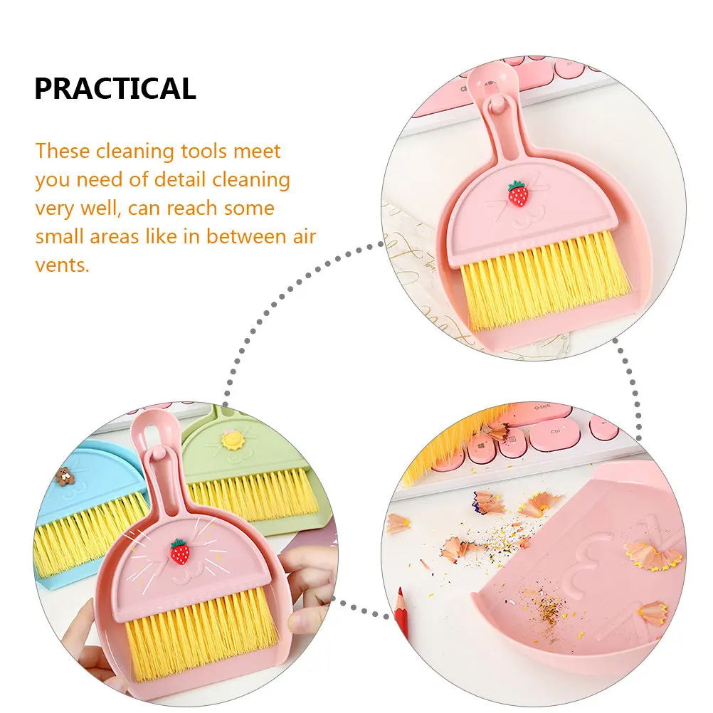 3세트 미니 빗자루와 먼지받이 세트, 키보드, 통풍구, 자동차 내부, 데스크탑, 카메라, 디지털 기기용 프리미엄 디테일 청소 키트