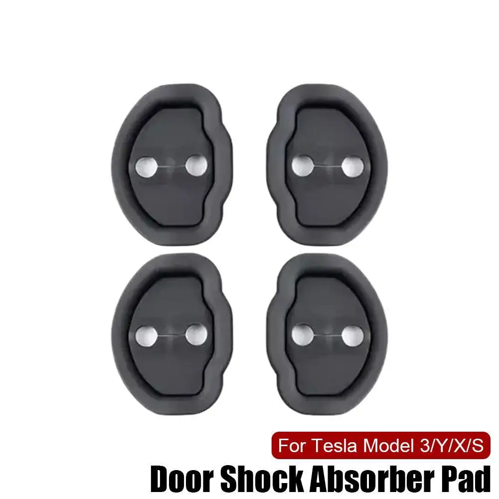 

4pcs Car Door Shock Absorber Or Model X S 3 Y Door Lock Cover Protective Stop Cover Set Silicone Door Lock Latches Cover