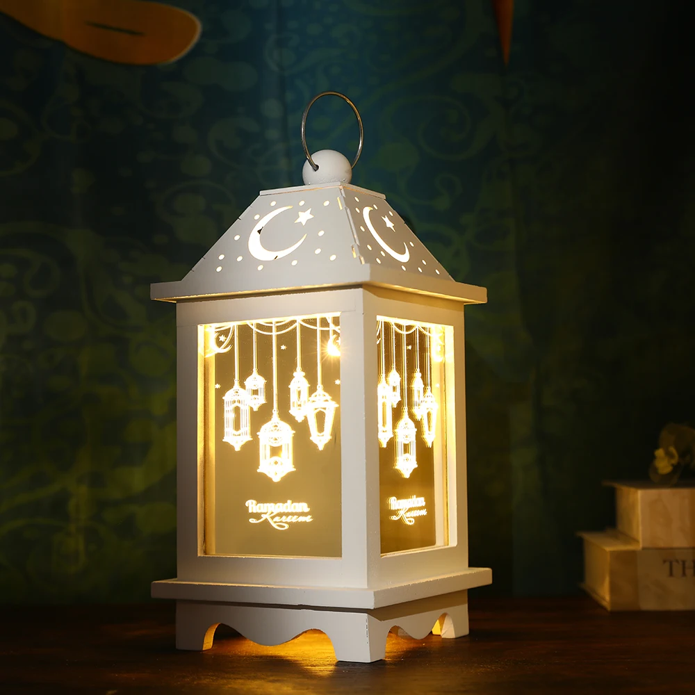 New Retro Ramadan Palace Lamp Metal LED Eid Mubarak Lantern Candlestick  Muslim Islamic Festival Party Decor Eid Al Adha Gifts