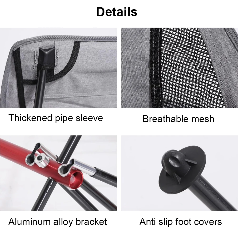 Desert Fox Camping Chair Armrest Outdoor Folding Chair Carry Bag Long Backrest Fishing Hiking Climbing