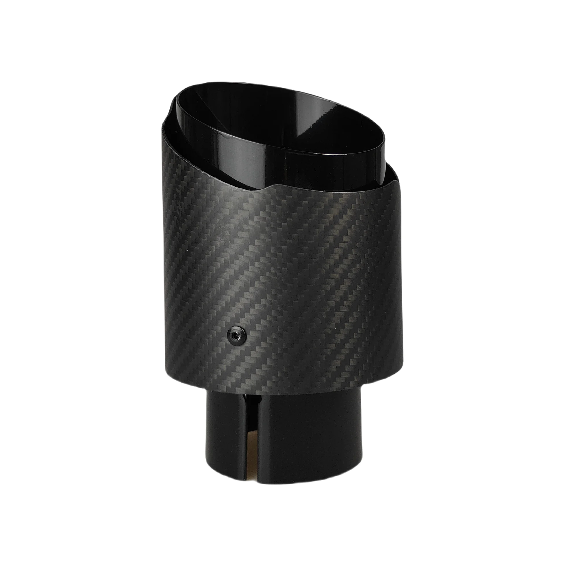 1 Stück Universal Auto Carbon Fiber Tail Throat Edelstahl Bright Black Twill Matte Schalldämpfer Auspuffdüse Spitze – Detail 4
