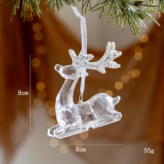 thumbnail image 1 of Guirnalda de decoración colgante para árbol de Navidad, cadena de cuentas, campana pequeña de Papá Noel, alce, copo de nieve, lazo, estrella, colgante, decoración de Año Nuevo, 1 of 5