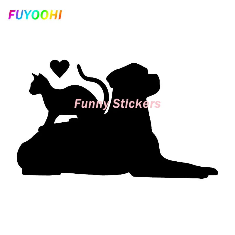 

FUYOOHI Play Stickers Personality Creativity Vinyl Decal Kitten Dog Labrador Pet Heart Car Stickers Funny Pattern PVC Stickers
