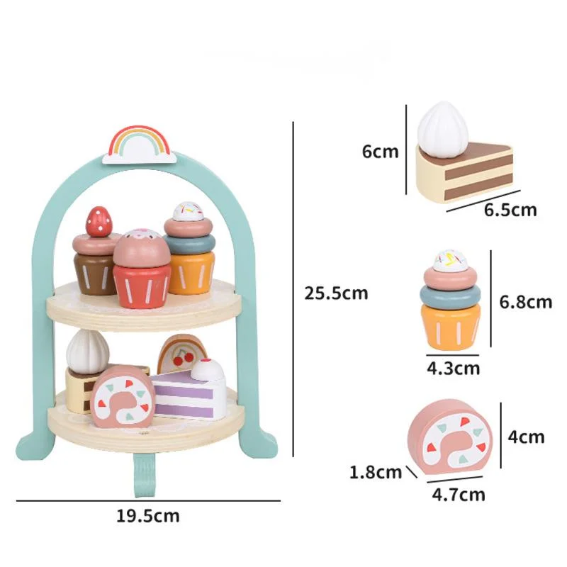 Royal Afternoon Tea Set Pretend Play Wooden Toys Kitchen Cake Role Play Parent-child Learning Educational Toys Children Gift children pretend play toys