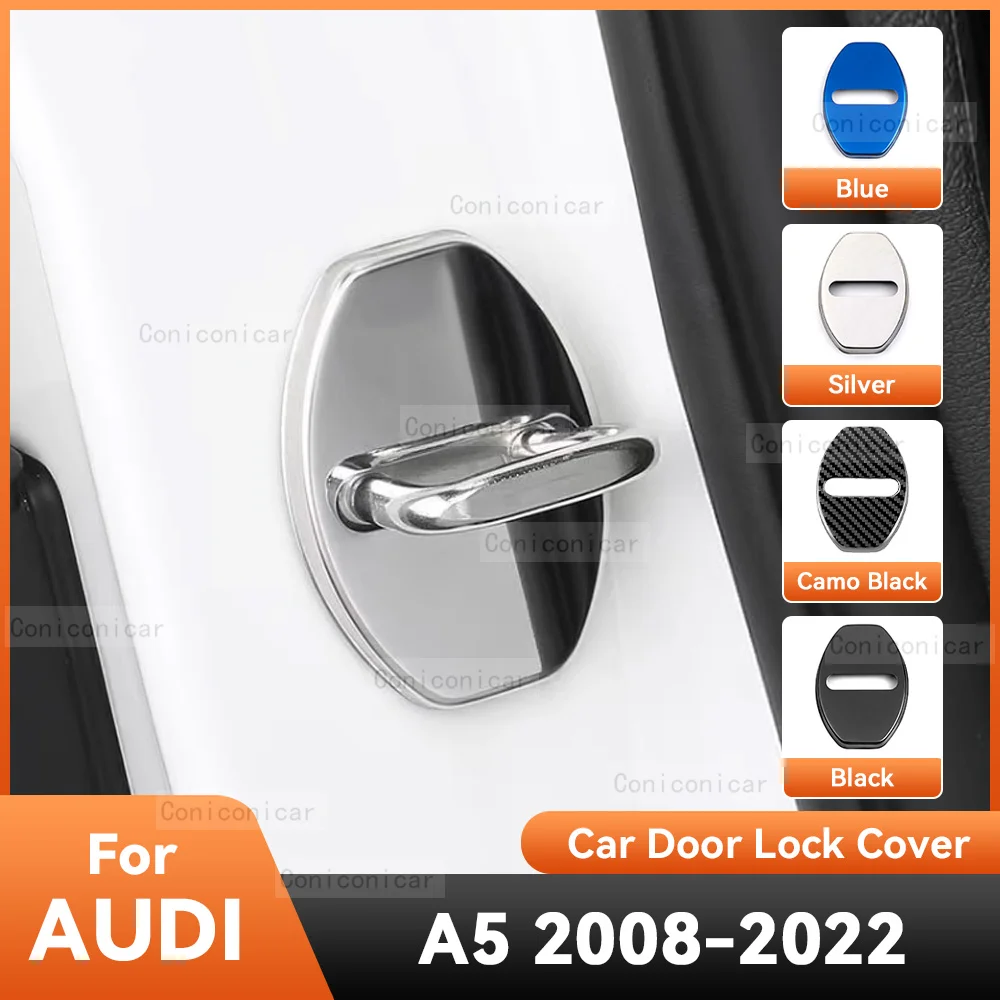 

Автомобильные аксессуары для AUDI A5 2008-2022 2021, Автомобильный Дверной замок, защитная крышка, эмблемы, искусственная защита для украшения из нержавеющей стали