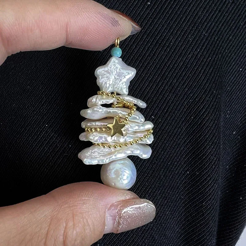 

2022 New Pearl Christmas Tree Gift Fashion Xmas New Year Gift Jewelry