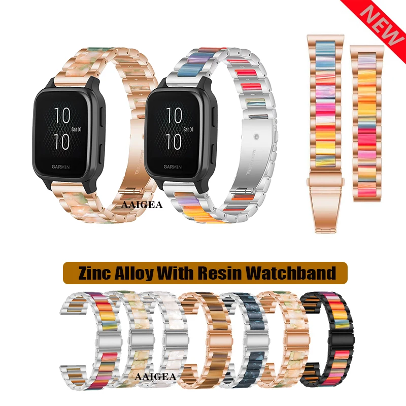 

20 мм Резиновый Браслет из цинкового сплава для Garmin CAME Sq 2 Plus/ venu2 plus / 165 245 645 55 158