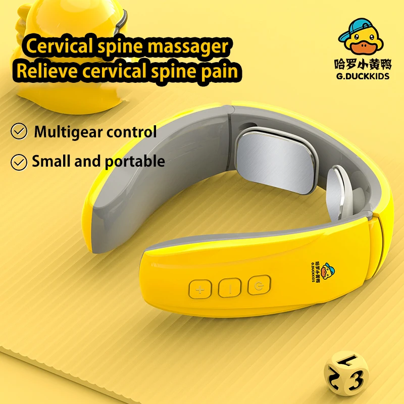 Neck massage little yellow duck mini intelligent EMS micro current neck guard cervical spine beautiful health easy to carry