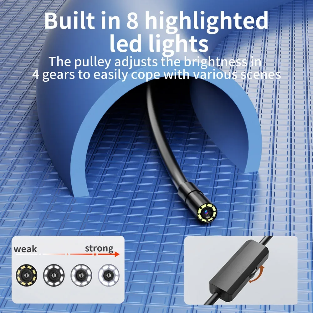 방수 검사 카메라, 130W, 8mm, USB 자동차 내시경, 아이폰용 IOS 내시경