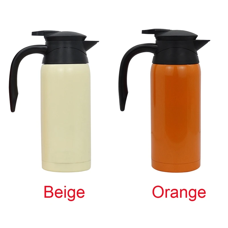 

12-24V 800ML Stainless Steel Safe Car Electric Heated Water Kettle Bottle Cup Travel Car Kettle Car Heater