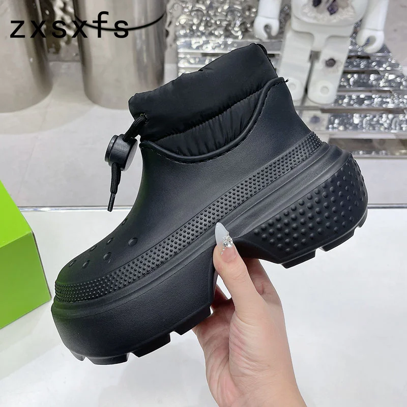 

Waterproof Warm Wool Snow Ankle Boots For Women Winter Platform Flat Casual Ladies Fur Shoes Thick Sole Short Boots Women Mujer