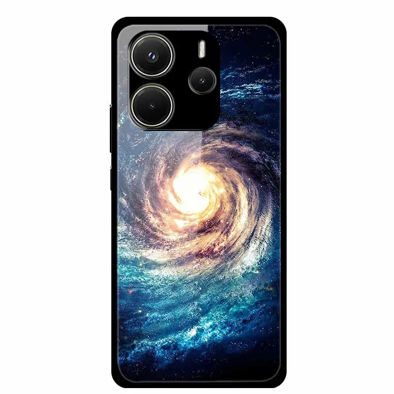 Luxury Tempered Glass Hard Back Phone Case Cover