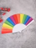 1PC Fashion Simple Personalized Rainbow Folding Fan Dance Filming Props Crafts Compact and Portable Ideal for Gifts 4
