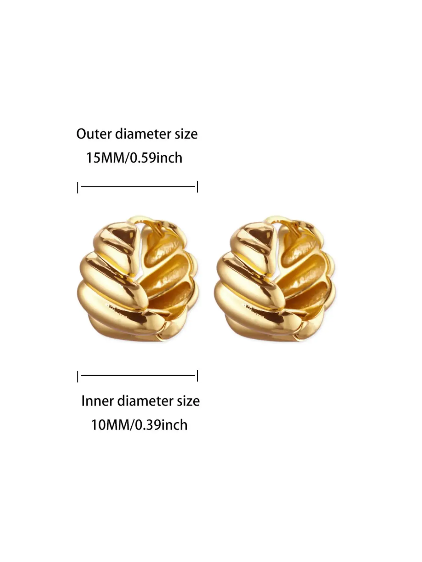 Pattern Earrings For Women Gold Color Geometric Screw Summer