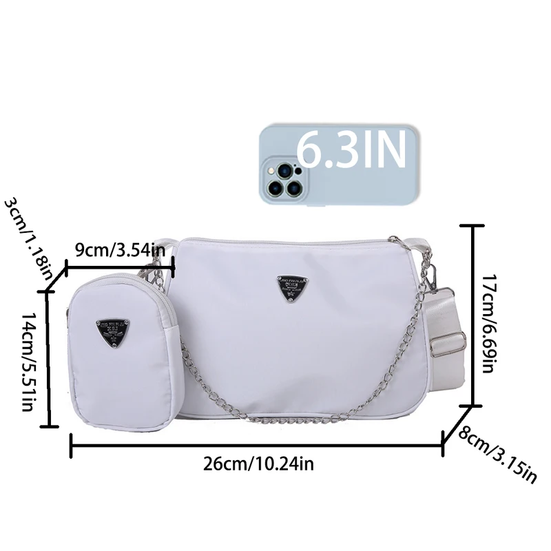 Nylon Crossbody Bag Portable Underarm Students Cross Body