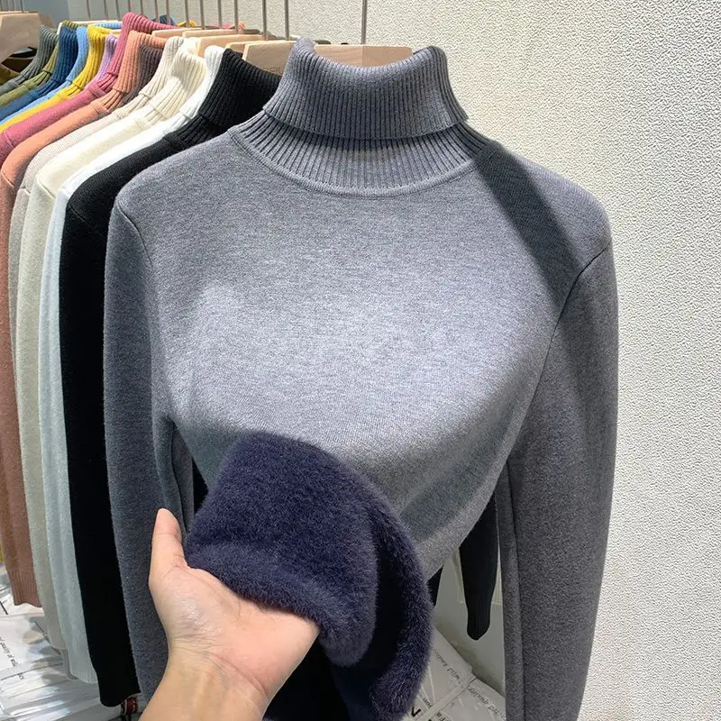 

One piece plush sweater for women with added plush and thickened 2023 autumn/winter new slim fit and stylish style