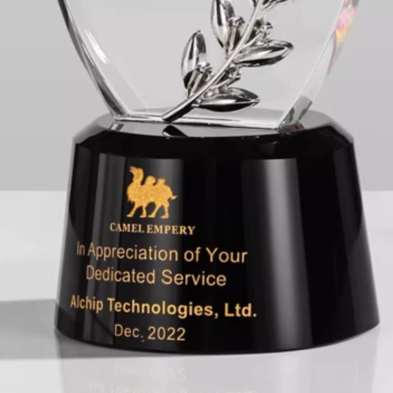 Customized High-end Medal Crystal Trophy, Excellent Staff Company Annual Meeting Awards, Home Decorations Outstanding Medal, 1Pc