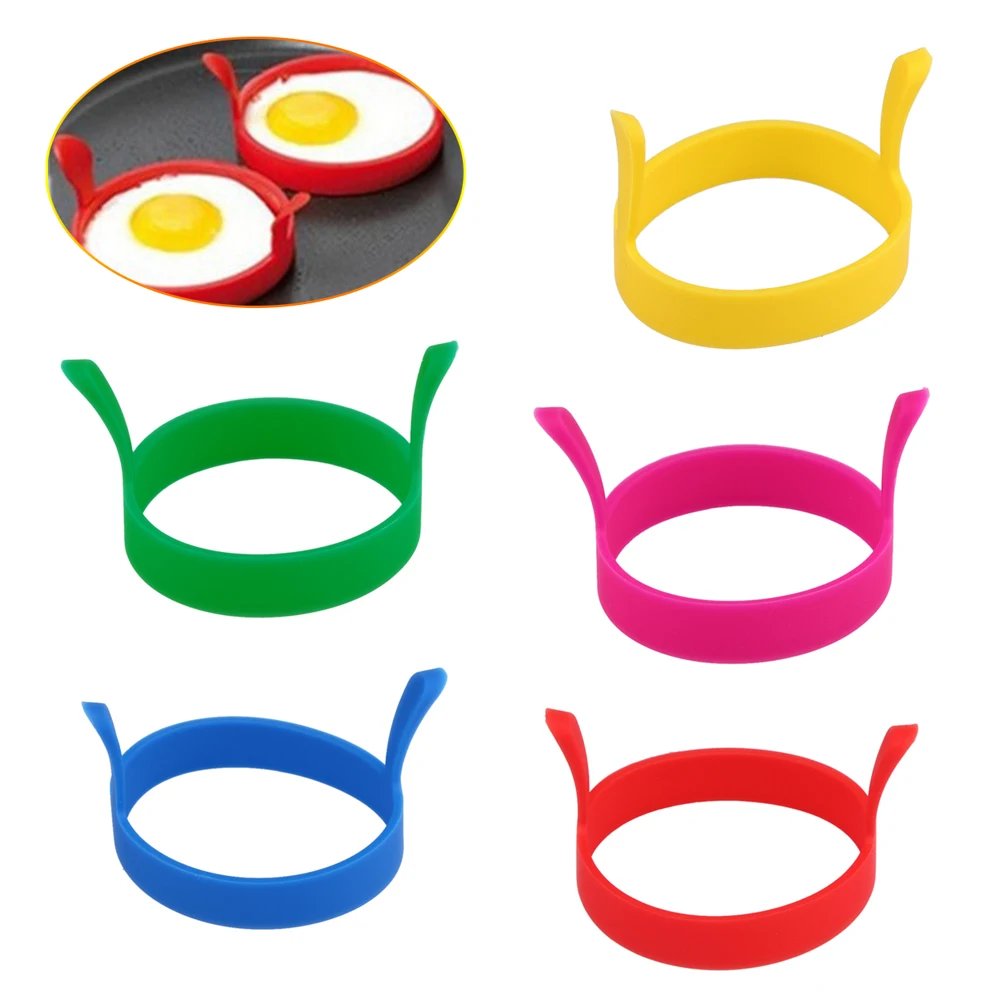 Silicone Ring Fried Egg Mold Nonstick Pancake Ring Molds Omelette Fried Egg Mold Cooking Frying Mould Kitchen Cooking Gadget egg mold egg ring silicone cooking tools