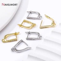 Fermoirs de boucles d'oreilles en Zircon incrusté plaqué or 18 carats, pour raccords de boucles d'oreilles à la mode, accessoires de fabrication de bijoux à faire soi-même, vente en gros 5
