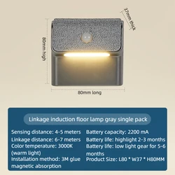 Enhanced Smart Motion Sensor Wall Light with USB - C Fast Charging and Adjustable Brightness for Versatile Security Lighting (GRAY)