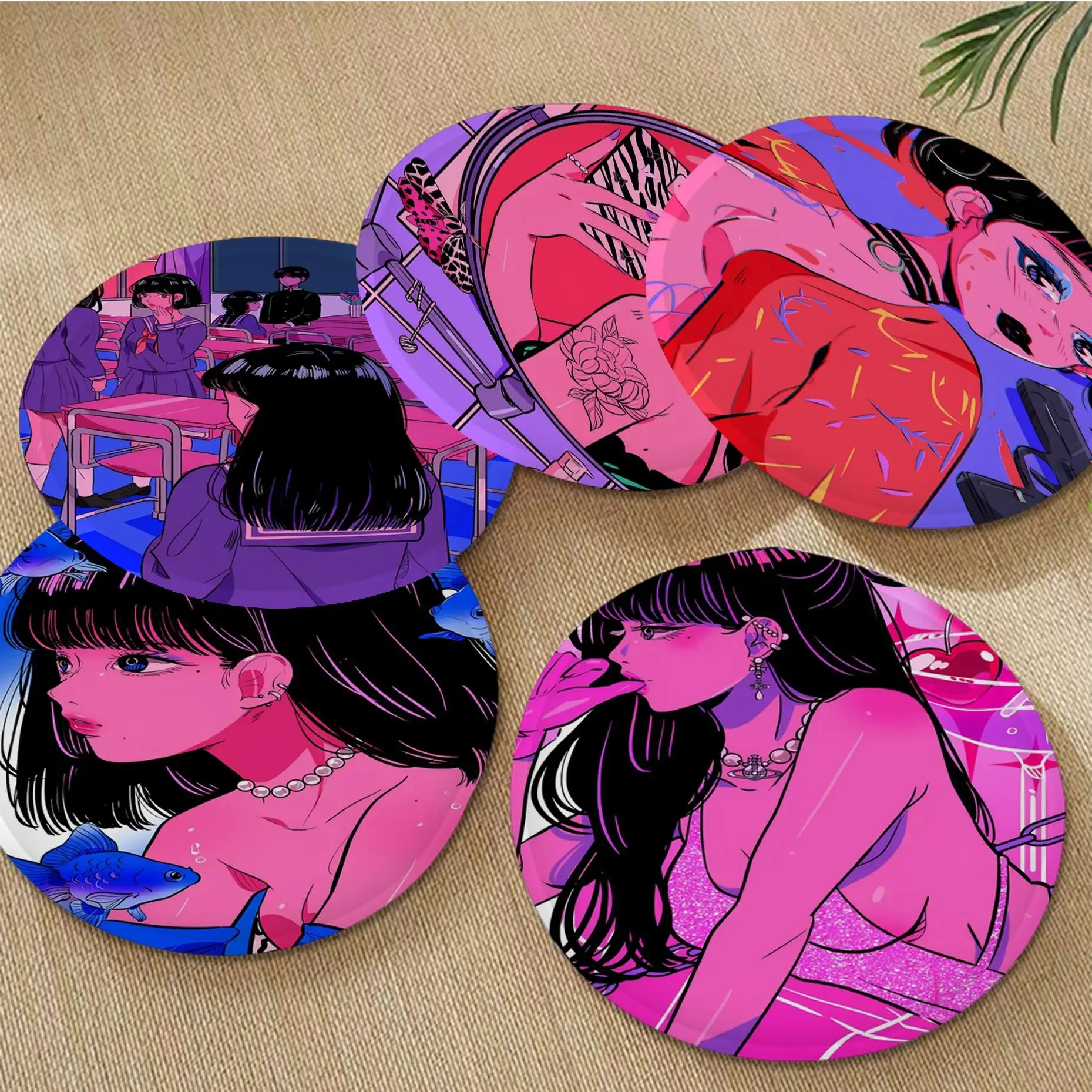 

Cute Pink Sweet Girl Creative Sofa Mat Dining Room Table Chair Cushions Unisex Fashion Anti-slip Cushion Pads